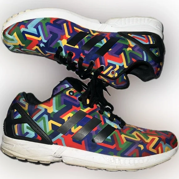 Adidas ZX Flux Torsion sneakers in a multi-color "Art Mosaic Rainbow" print - Picture 10 of 16